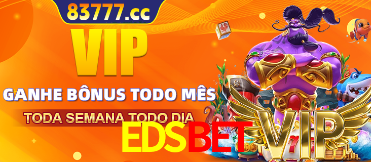 Banner promocional do EDSBET oferecendo 100% de recompensas adicionais contínuas para quem fizer o login diário (Daily sign-in), com um mascote de coelho.