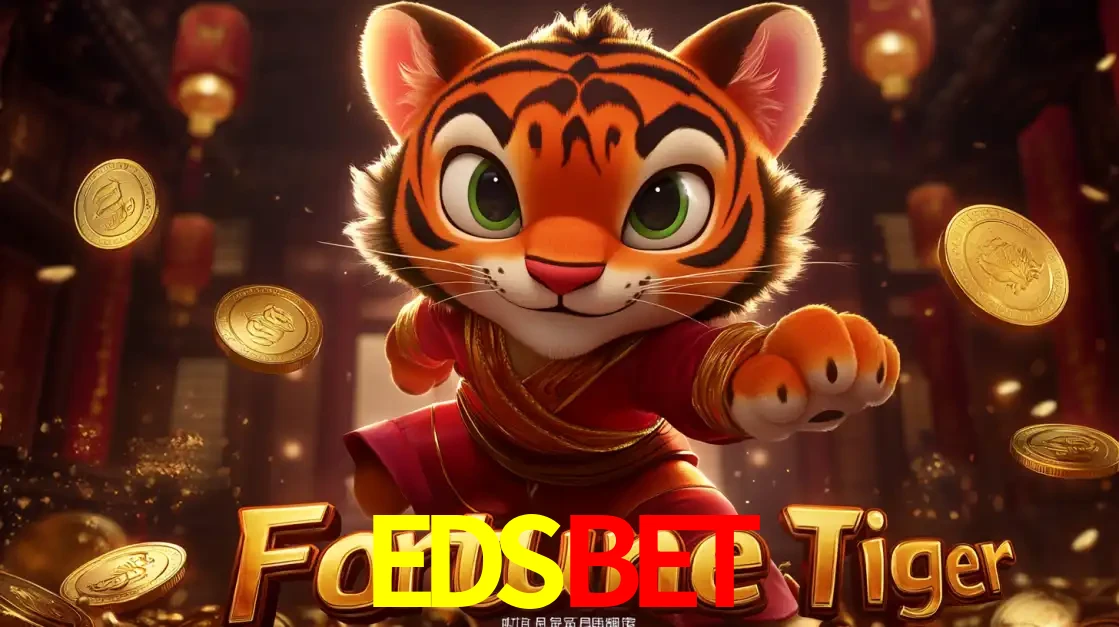 O carismático mascote do jogo de slot Fortune Tiger, um tigre fofo em pose de artes marciais, pronto para trazer sorte e multiplicadores de ganhos no cassino online EDSBET.